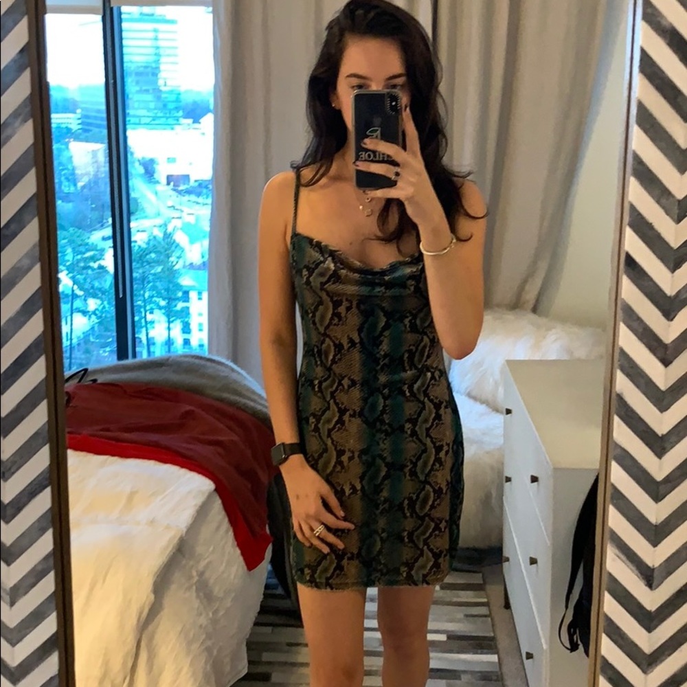 Snake skin velvet dress